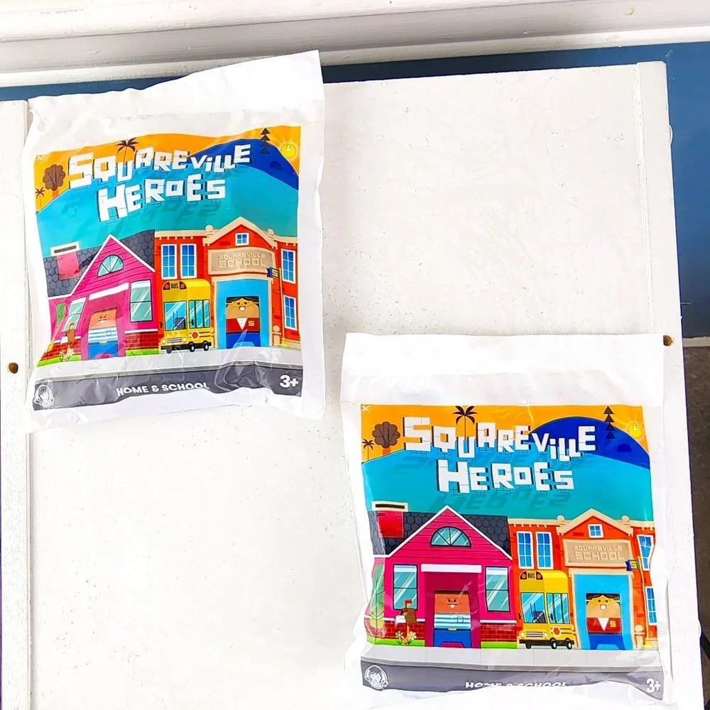 Squareville Heroes Wendy's Home & School Kids Meal Toys NWT